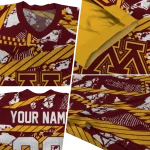 custom minnesota golden gophers camo shatter maroon jersey best selling