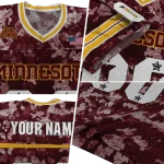 custom minnesota golden gophers camouflage abstract maroon jersey best selling