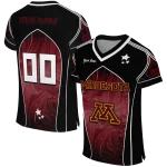 custom minnesota golden gophers halftone slant maroon black jersey best selling