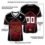 custom minnesota golden gophers halftone slant maroon black jersey best selling