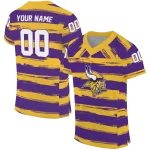 custom minnesota vikings art stripe purple jersey best selling