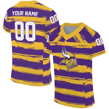custom minnesota vikings art stripe purple jersey best selling