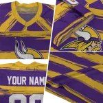 custom minnesota vikings art stripe purple jersey best selling