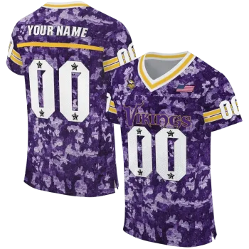 custom minnesota vikings camouflage abstract purple jersey best selling