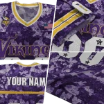custom minnesota vikings camouflage abstract purple jersey best selling
