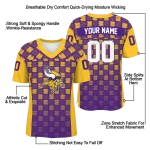 custom minnesota vikings stacked rectangle purple jersey best selling