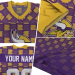 custom minnesota vikings stacked rectangle purple jersey best selling
