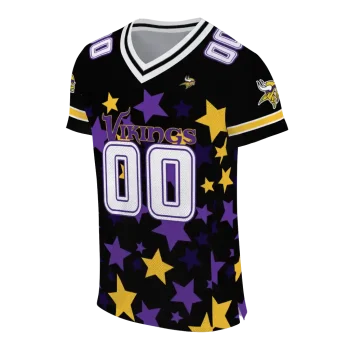 custom minnesota vikings star cluster black jersey fashion forward