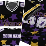 custom minnesota vikings star cluster black jersey best selling