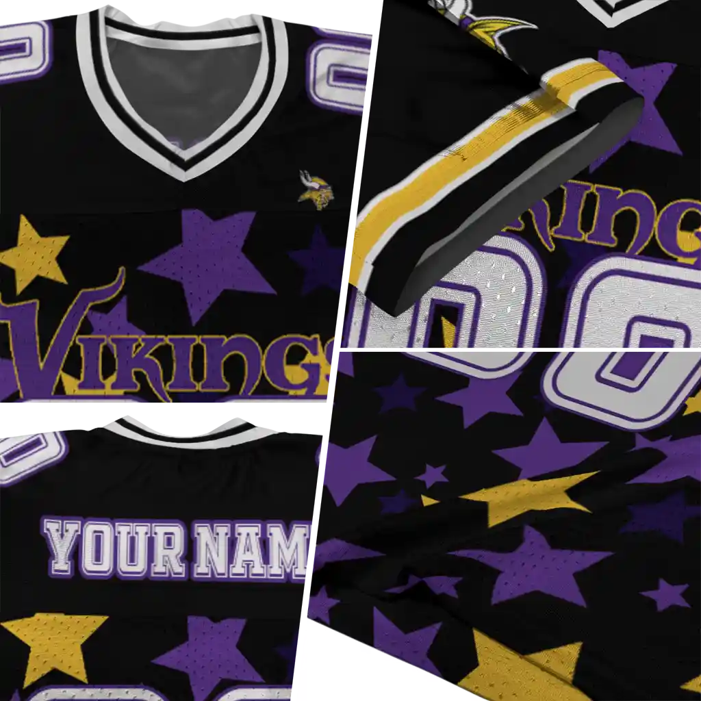 custom minnesota vikings star cluster black jersey new arrival custom minnesota vikings star cluster black jersey new arrival