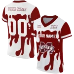 custom mississippi state bulldogs dripping flames maroon white jersey best selling