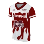 custom mississippi state bulldogs dripping flames maroon white jersey best selling