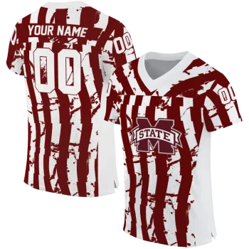 custom mississippi state bulldogs stripe splatter maroon jersey best selling