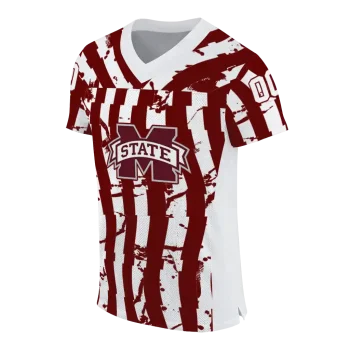 custom mississippi state bulldogs stripe splatter maroon jersey fashion forward