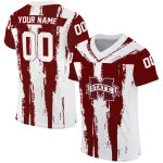 custom mississippi state bulldogs striped texture maroon jersey best selling