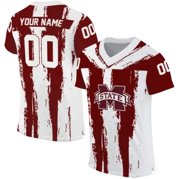 custom mississippi state bulldogs striped texture maroon jersey best selling