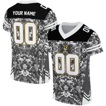 custom missouri tigers mirrored pattern black jersey best selling