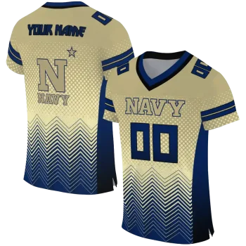 custom navy midshipmen halftone sweep gold black jersey best selling