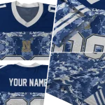 custom navy midshipmen mirrored pattern blue jersey best selling