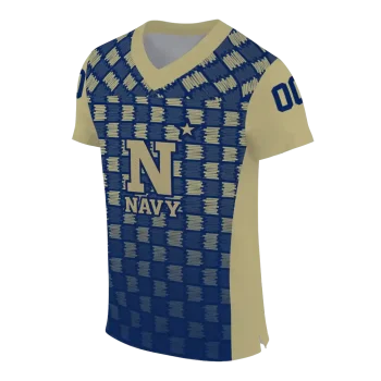custom navy midshipmen stacked rectangle blue jersey fashion forward