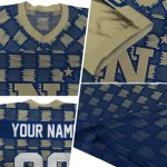 custom navy midshipmen stacked rectangle blue jersey best selling