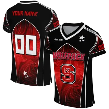 custom nc state wolfpack halftone slant red black jersey best selling