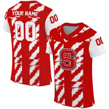 custom nc state wolfpack stripe block red jersey best selling