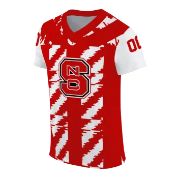 custom nc state wolfpack stripe block red jersey fashion forward