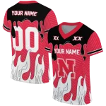 custom nebraska cornhuskers dripping flames red white jersey best selling