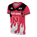 custom nebraska cornhuskers dripping flames red white jersey best selling
