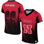 custom nebraska cornhuskers halftone flow red black jersey best selling