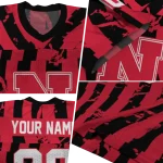 custom nebraska cornhuskers stripe splatter red jersey best selling