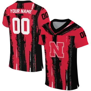 custom nebraska cornhuskers striped texture red jersey best selling