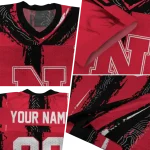 custom nebraska cornhuskers striped texture red jersey best selling