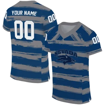 custom nevada wolf pack art stripe blue jersey best selling