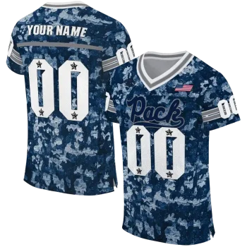 custom nevada wolf pack camouflage abstract blue jersey best selling
