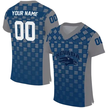 custom nevada wolf pack stacked rectangle blue jersey best selling