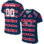 custom new england patriots layered grids blue jersey best selling