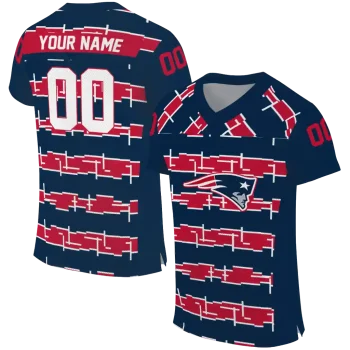 custom new england patriots layered grids blue jersey best selling