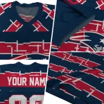 custom new england patriots layered grids blue jersey best selling