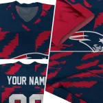 custom new england patriots stripe block blue jersey best selling