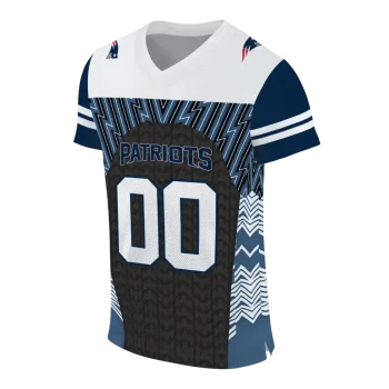 custom new england patriots tire arrows blue black white jersey fashion forward