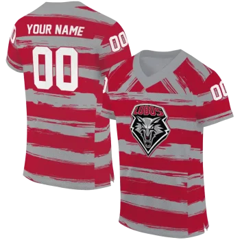 custom new mexico lobos art stripe red jersey best selling
