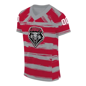 custom new mexico lobos art stripe red jersey fashion forward