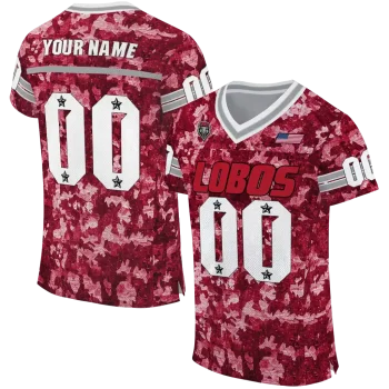 custom new mexico lobos camouflage abstract red jersey best selling