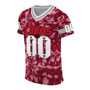 custom new mexico lobos camouflage abstract red jersey fashion forward