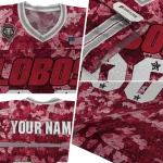 custom new mexico lobos camouflage abstract red jersey best selling