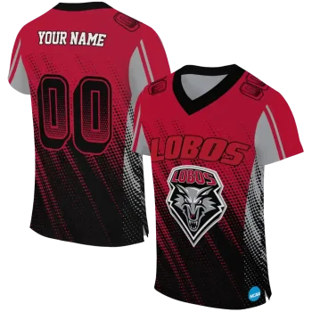 custom new mexico lobos halftone flow red black jersey best selling