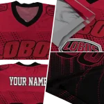 custom new mexico lobos halftone flow red black jersey best selling