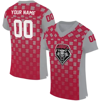 custom new mexico lobos stacked rectangle red jersey best selling